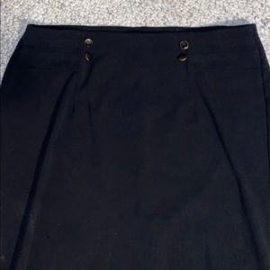Black button detail pencil skirt